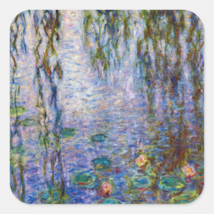 Claude Monet - Water Lilies Quadratischer Aufkleber