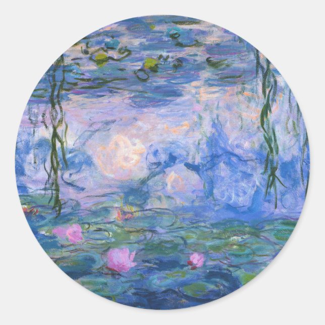 Claude Monet - Water Lilies Runder Aufkleber (Vorderseite)