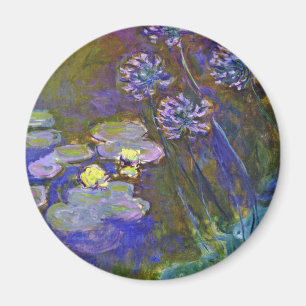 Claude Monet Water Lilies und Agapanthus Magnet
