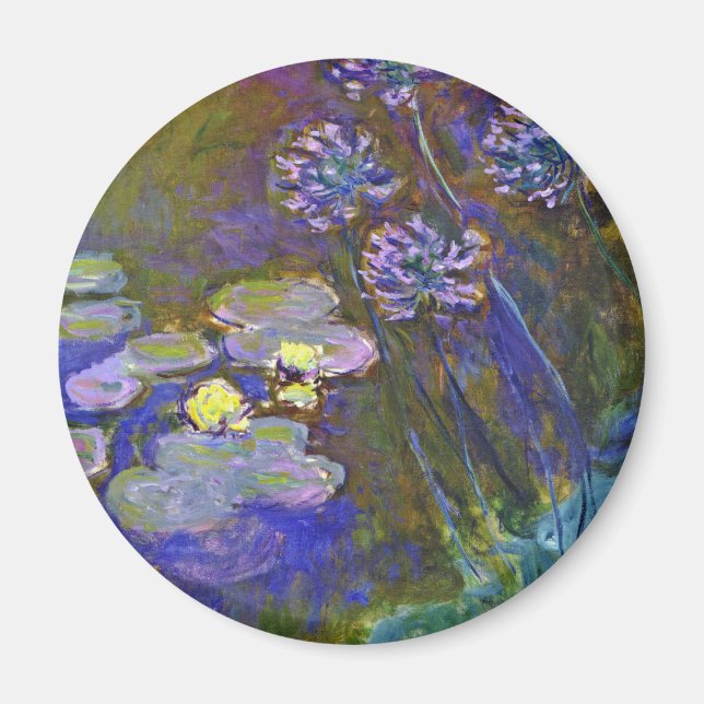 Claude Monet Water Lilies und Agapanthus Magnet (Vorne)