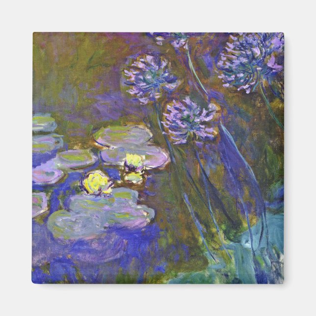 Claude Monet Water Lilies und Agapanthus Magnet (Vorne)