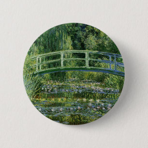 Claude Monet Water Lilies und Japanische Brücke Button