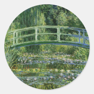 Claude Monet Water Lilies und Japanische Brücke Runder Aufkleber