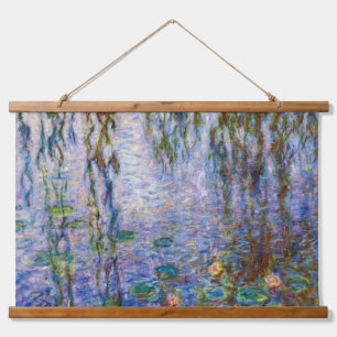 Claude Monet - Water Lilies Wandteppich Mit Holzrahmen