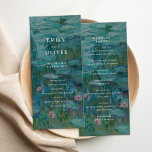 Claude Monet Water Lilies Wedding<br><div class="desc">Modernes Hochzeitsprogramm mit minimalistischer Monogramm-Typografie und Claude Monet Water Lilies Malhintergrund</div>