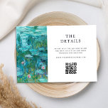 Claude Monet Water Lilies Wedding Begleitkarte<br><div class="desc">Erstellen Sie Ihre eigenen personalisierten Hochzeitszimmerkarten mit Claude Monet Water Lilies Malerei.</div>