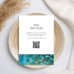 Claude Monet Water Lilies Wedding Begleitkarte<br><div class="desc">Erstellen Sie Ihre eigenen personalisierten Hochzeitszimmerkarten mit Claude Monet Water Lilies Malerei.</div>