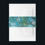 Claude Monet Water Lilies Wedding Einladungsbanderole<br><div class="desc">Elegante Hochzeitseinladung Bauchband mit klassischem Water Lilies Gemälde von Claude Monet</div>