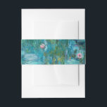 Claude Monet Water Lilies Wedding Einladungsbanderole<br><div class="desc">Elegante Hochzeitseinladung Bauchband mit klassischem Water Lilies Gemälde von Claude Monet</div>