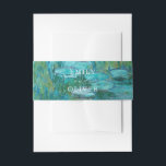 Claude Monet Water Lilies Wedding Einladungsbanderole<br><div class="desc">Elegante Hochzeitseinladung Bauchband mit klassischem Water Lilies Gemälde von Claude Monet</div>