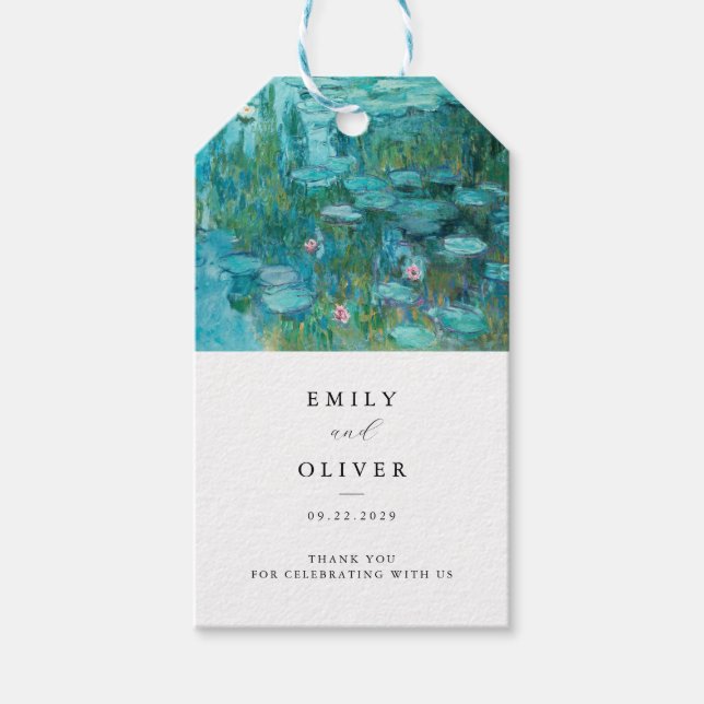 Claude Monet Water Lilies Wedding Geschenkanhänger (Vorderseite)