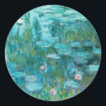 Claude Monet Water Lilies Wedding Runder Aufkleber<br><div class="desc">Claude Monet Water Lilies Wedding Sticker</div>
