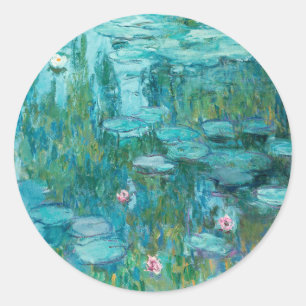 Claude Monet Water Lilies Wedding Runder Aufkleber