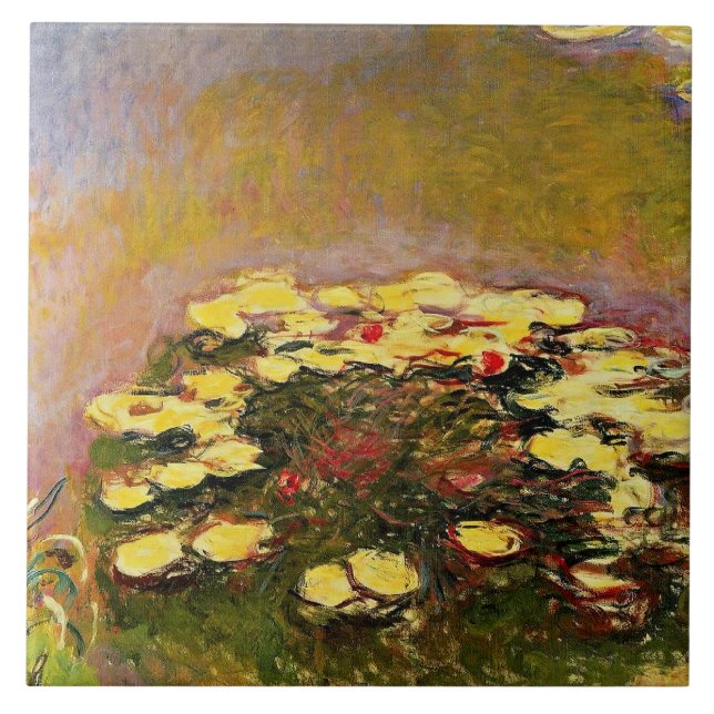 Claude Monet, Water Lilies (yellow), Fliese (Vorderseite)