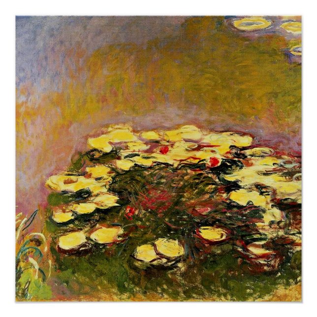 Claude Monet - Water Lilies, Yellow, Poster (Vorderseite)