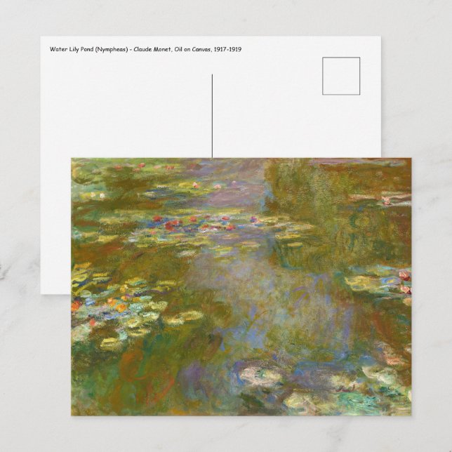 Claude Monet - Water Lily Pond 1917 Postkarte (Vorne/Hinten)