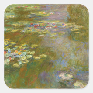 Claude Monet - Water Lily Pond 1917 Quadratischer Aufkleber