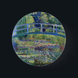 Claude Monet Water Lily Pond Button<br><div class="desc">Wasserlilienweiher,  1899 von Claude Monet gemalt.</div>