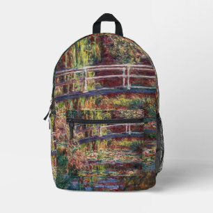 Claude Monet - Water Lily Pond, Pink Harmony Bedruckter Rucksack