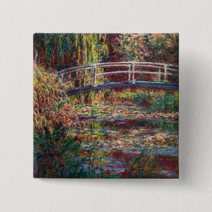 Claude Monet - Water Lily Pond, Pink Harmony Button