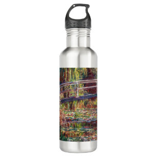 Claude Monet - Water Lily Pond, Pink Harmony Edelstahlflasche