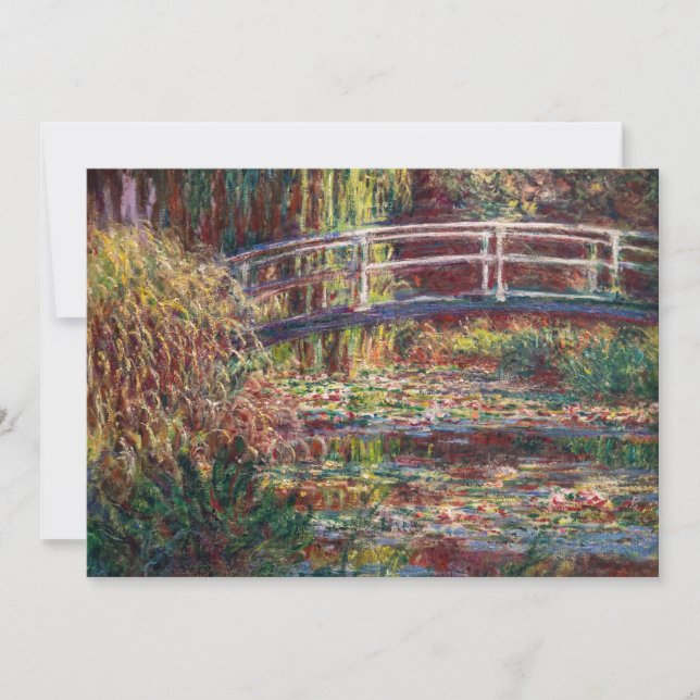 Claude Monet - Water Lily Pond, Pink Harmony Einladung (Vorderseite)