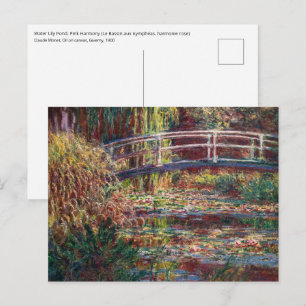 Claude Monet - Water Lily Pond, Pink Harmony Postkarte
