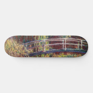 Claude Monet - Water Lily Pond, Pink Harmony Skateboard