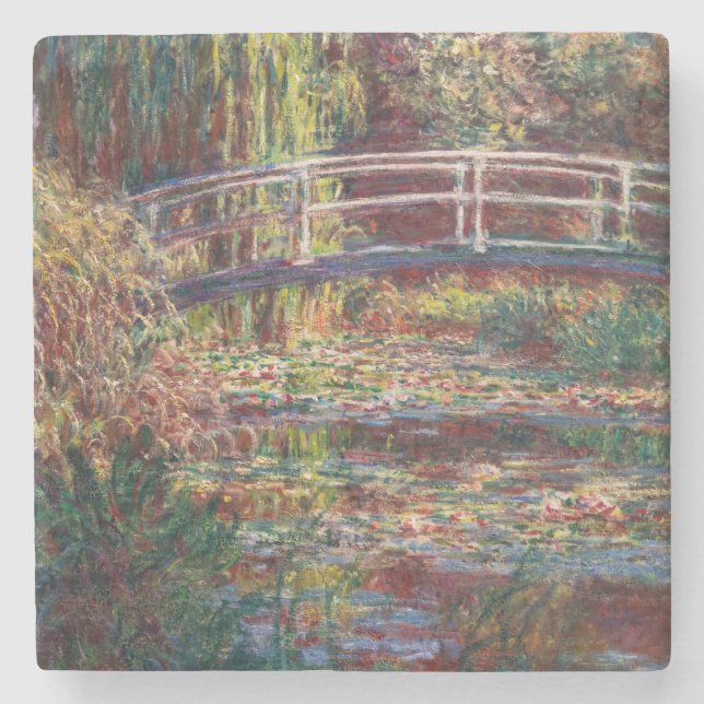 Claude Monet - Water Lily Pond, Pink Harmony Steinuntersetzer (Vorderseite)