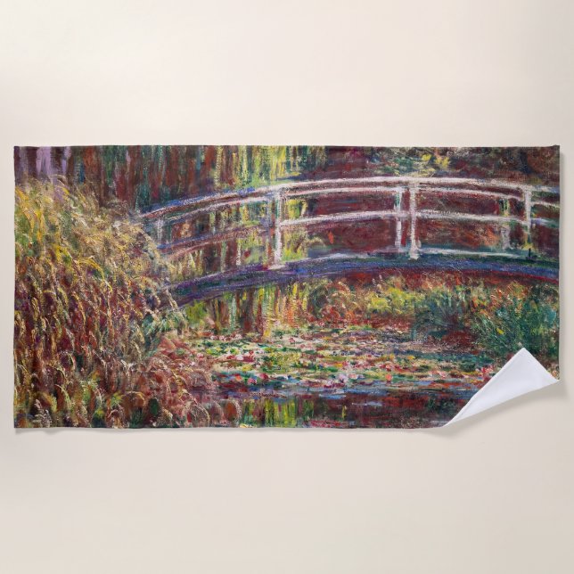 Claude Monet - Water Lily Pond, Pink Harmony Strandtuch (Vorderseite)