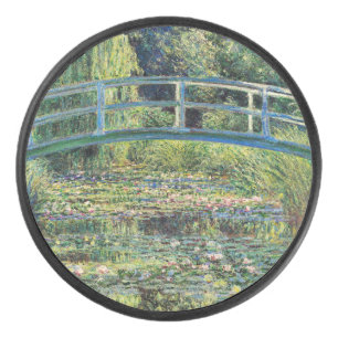 Claude Monet - Water Lily Pond und japanische Brüc Eishockey Puck
