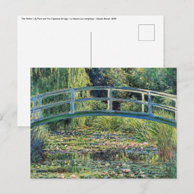 Claude Monet - Water Lily Pond und japanische Brüc Postkarte (Vorne/Hinten)