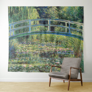 Claude Monet - Water Lily Pond und japanische Brüc Wandteppich