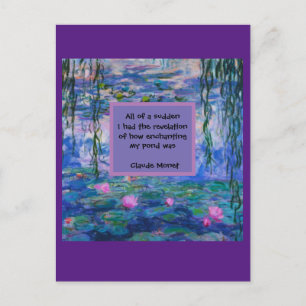 Claude Monet Water Lily Zitat  Postkarte