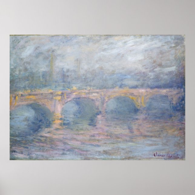 Claude Monet | Waterloo Bridge, London, bei Sunset Poster (Vorne)