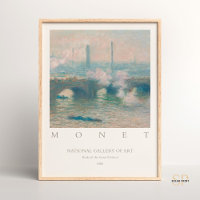 Claude Monet Waterloo Brücke Grau Tag Vintage Kuns