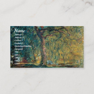 Claude Monet Weeping Willow Business Cards Visitenkarte