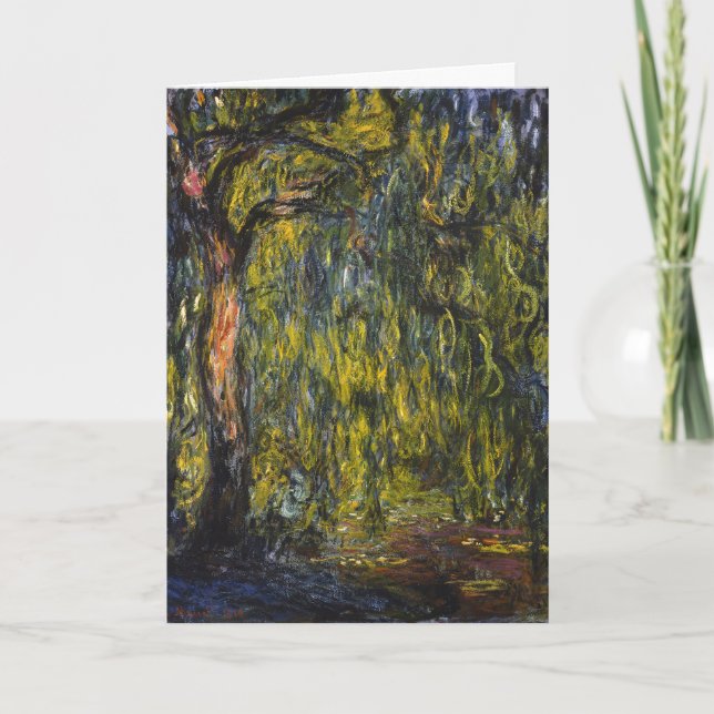 Claude Monet Weeping Willow Impressionist Art Karte (Vorderseite)