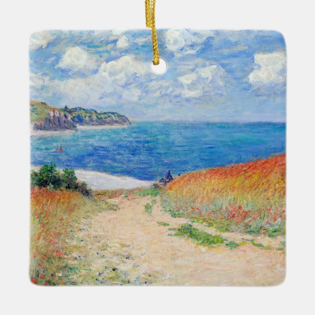 Claude Monet - Weg in den Weizenfeldern bei Pourvi Keramikornament (Vorderseite)
