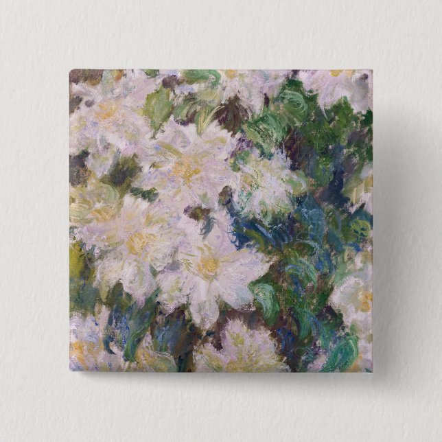 Claude Monet - Weiße Klematis Button (Vorderseite)