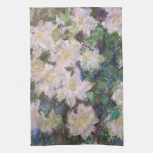 Claude Monet - Weiße Klematis Geschirrtuch