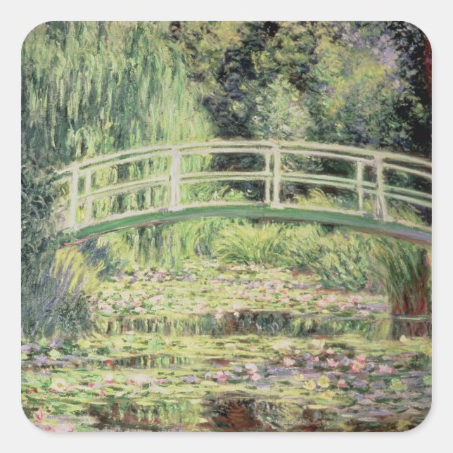 Claude Monet | weißer Nenuphars, 1899 Quadratischer Aufkleber (Vorderseite)