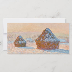 Claude Monet - Weizenscheunen, Schneeeffekt, Morge Dankeskarte