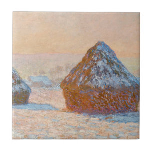 Claude Monet - Weizenscheunen, Schneeeffekt, Morge Fliese