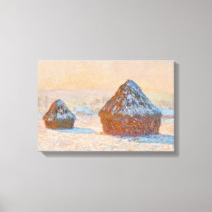 Claude Monet - Weizenscheunen, Schneeeffekt, Morge Leinwanddruck