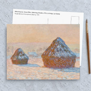 Claude Monet - Weizenscheunen, Schneeeffekt, Morge Postkarte