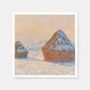 Claude Monet - Weizenscheunen, Schneeeffekt, Morge Serviette