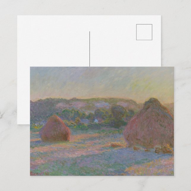 Claude Monet Weizenschober (Ende des Sommers) 1890 Postkarte (Vorne/Hinten)