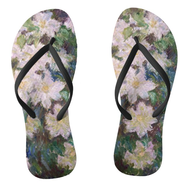 Claude Monet - White Clematis Flip Flops (Fußbett)