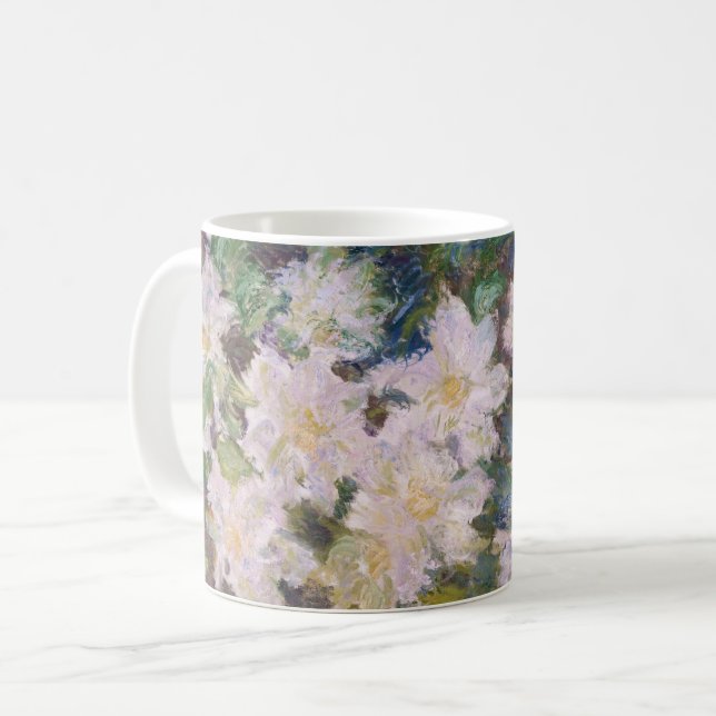 Claude Monet - White Clematis Kaffeetasse (Vorderseite Links)